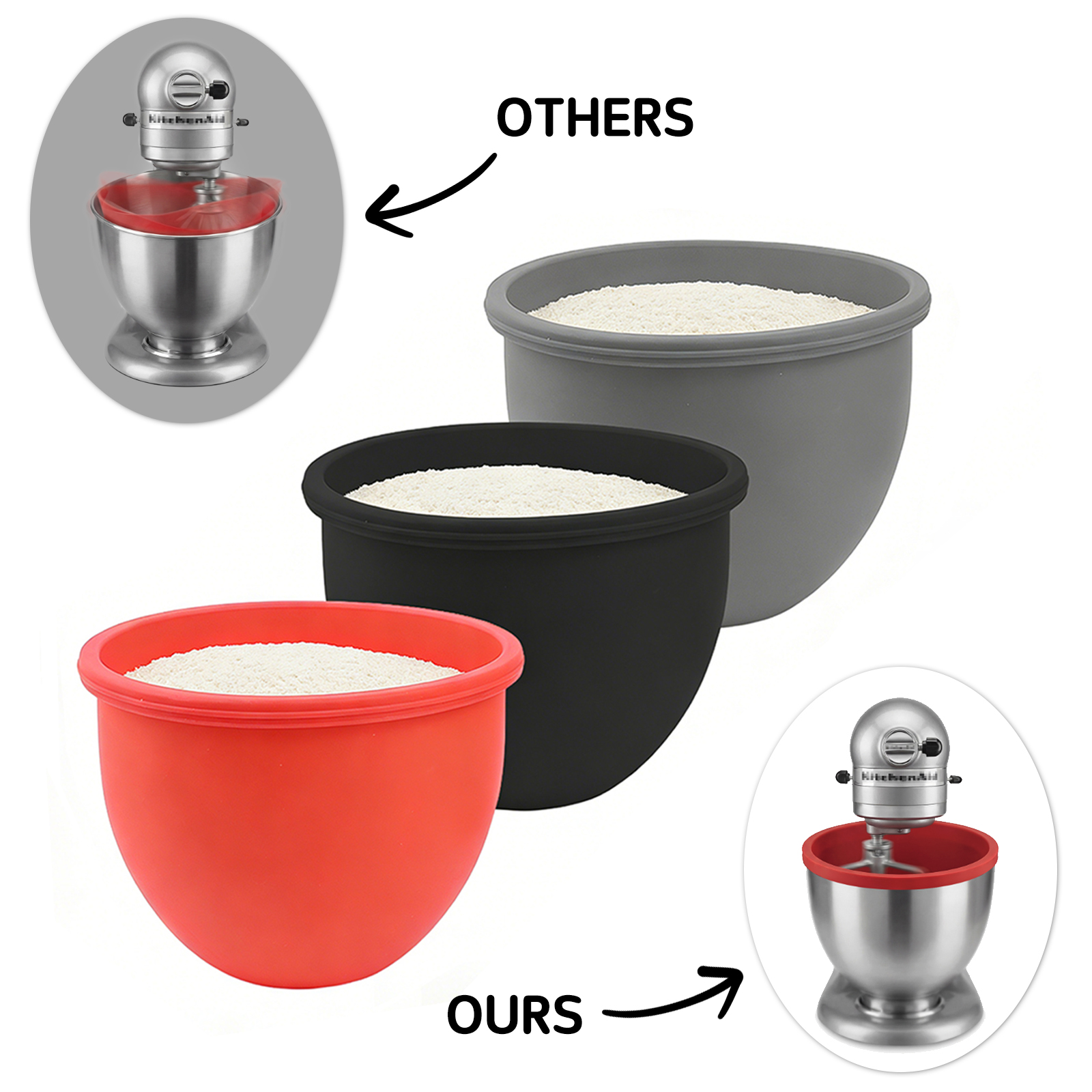 Kitchen Aid Baking Lid - Silicone Bowl With Lids for Kitchen
