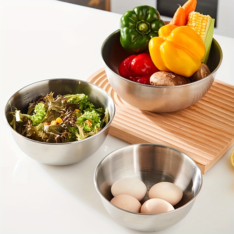Kitchen Baking Bowls - 3pcs Stainless Steel Cooking Mixing Bowls