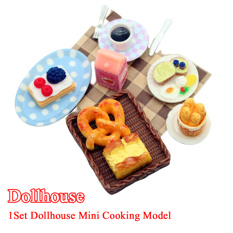Kitchen Baking Cooking - 1Set Dollhouse Mini Breakfast Play Dim