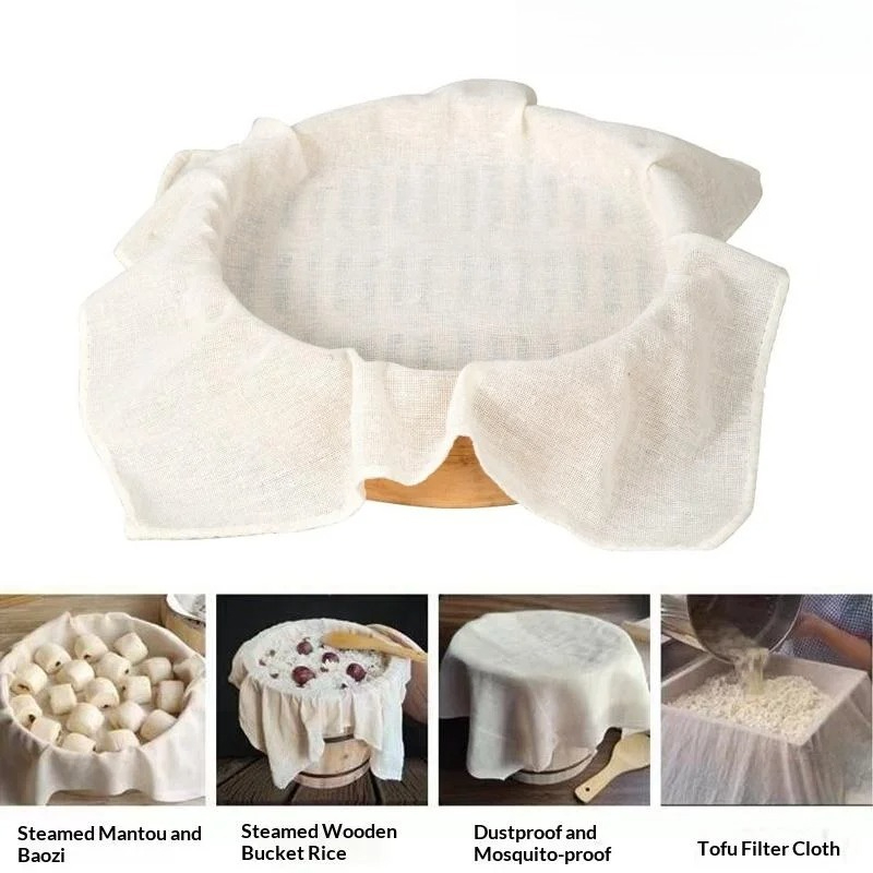 3Pcs Pure Round Cotton Steamer - Kitchen Baking Cloth ulasan dan harga