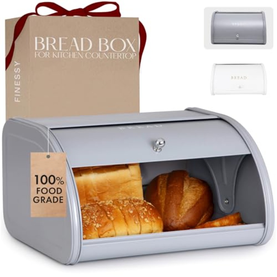 Modern Metal Bread Box for Kit - Kitchen Baking Storage ulasan dan harga