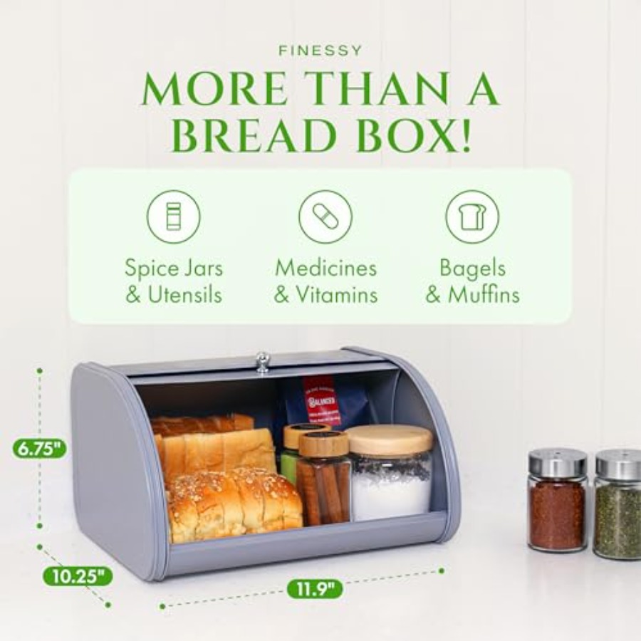 Modern Metal Bread Box for Kit - Kitchen Baking Storage ulasan dan harga
