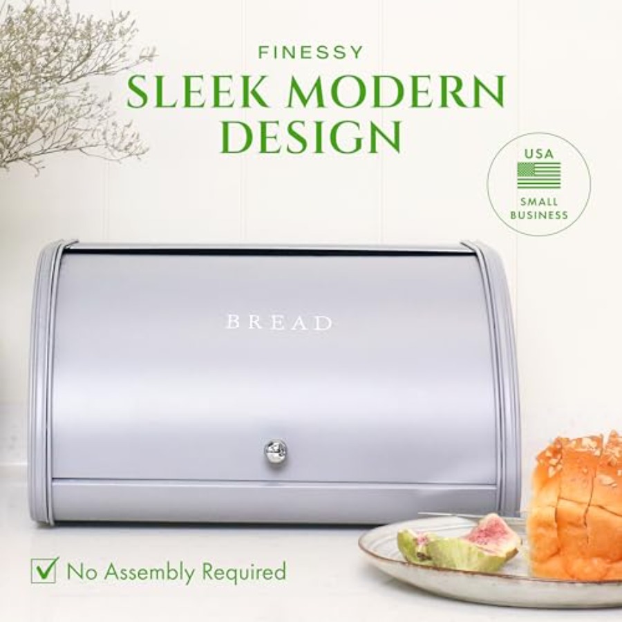 Modern Metal Bread Box for Kit - Kitchen Baking Storage ulasan dan harga