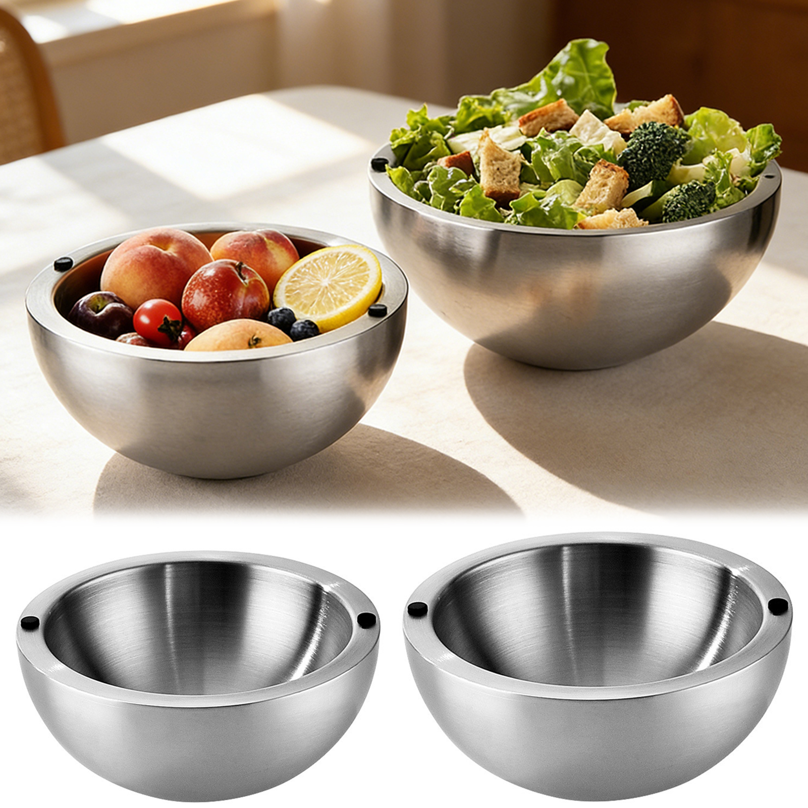 304 Thickened Salad Mixing Bow - Kitchen Baking Bowls ulasan dan harga