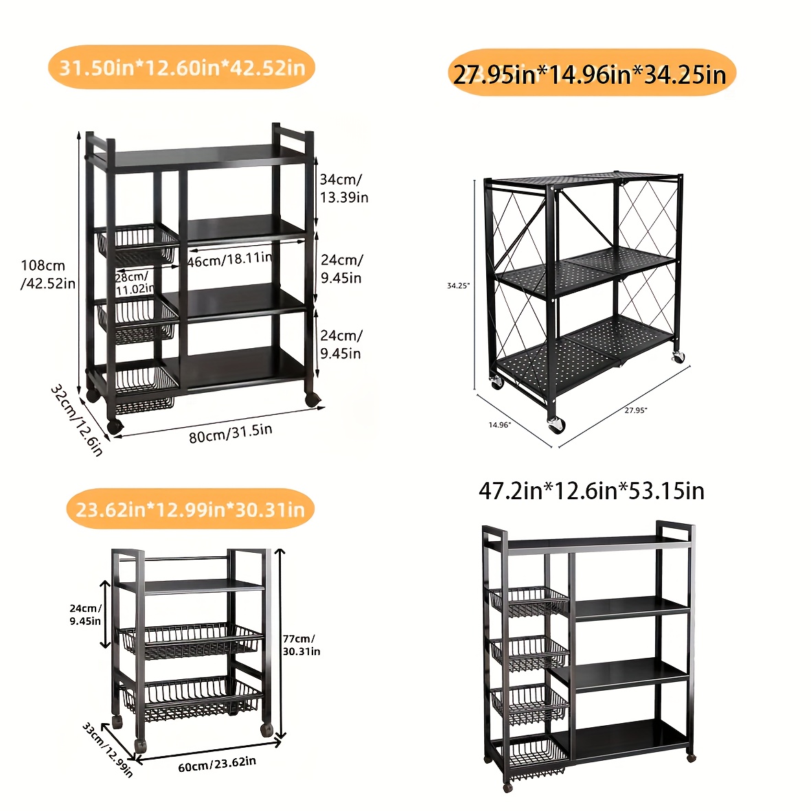 us1pc Movable Storage Rack, Ad - Kitchen Baking Storage ulasan dan harga