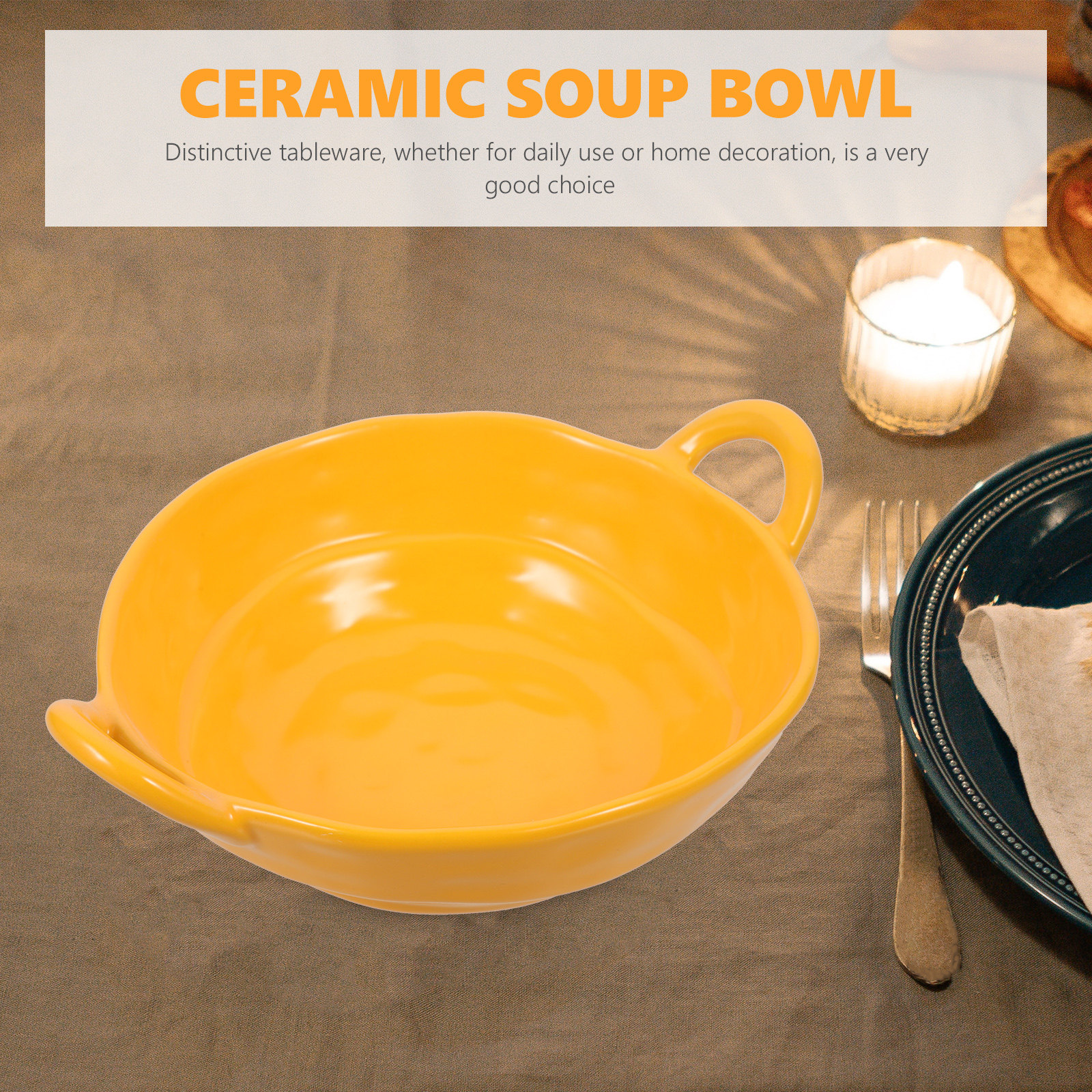 Double Handle Ceramic Bowl Cre - Kitchen Baking Bowls ulasan dan harga