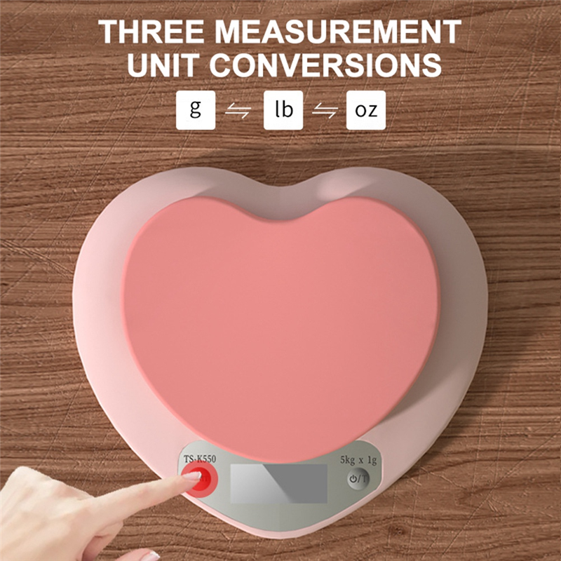 ABBZ-Portable Pink Heart-Shape - Kitchen Baking Scale ulasan dan harga