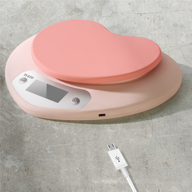 ABBZ-Portable Pink Heart-Shape - Kitchen Baking Scale ulasan dan harga