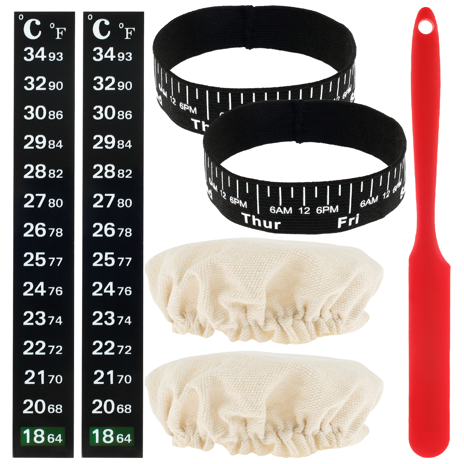 7Pcs Dough Starter Jar Laber S - Kitchen Baking Cloth ulasan dan harga