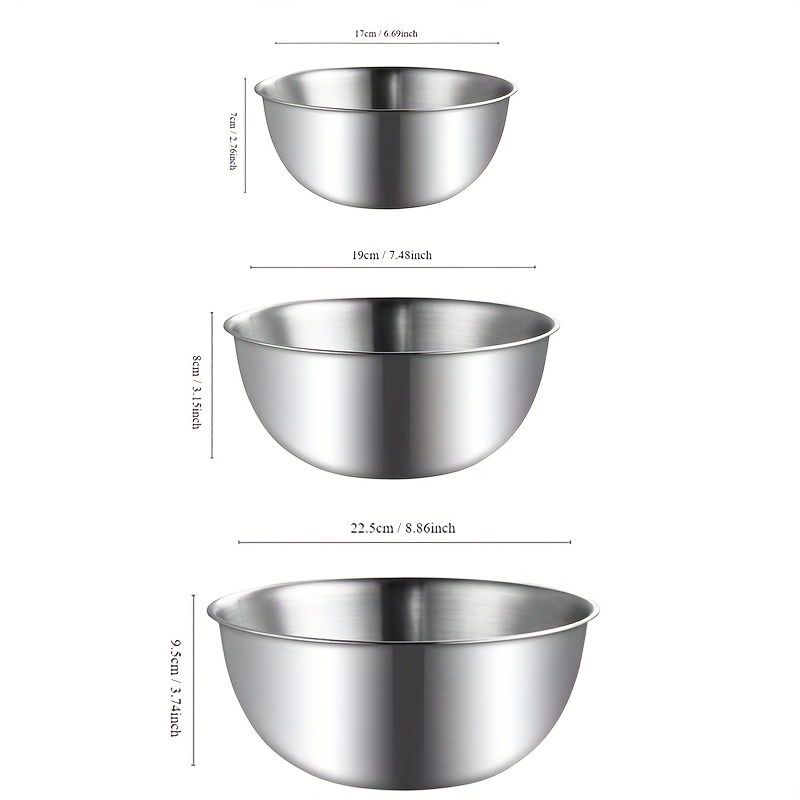 3pcs Stainless Steel Cooking M - Kitchen Baking Bowls ulasan dan harga