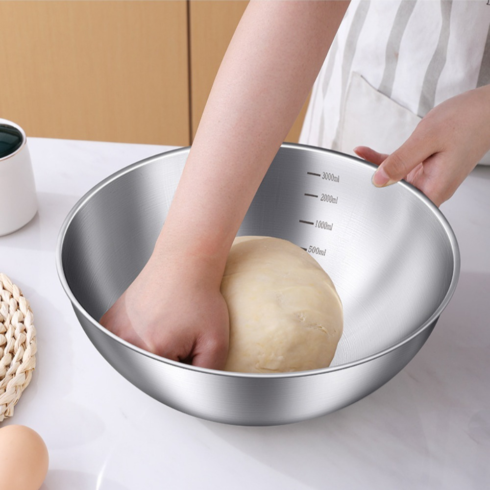 3pcs Stainless Steel Bowl Set  - Kitchen Baking Scale ulasan dan harga
