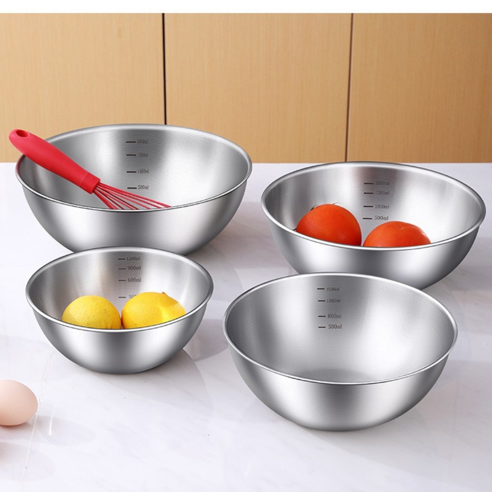 3pcs Stainless Steel Bowl Set  - Kitchen Baking Scale ulasan dan harga