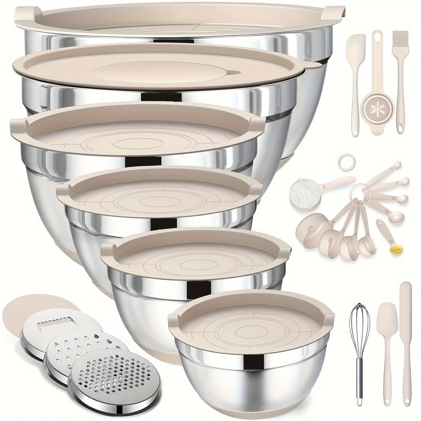 Set of Mixing Bowls Made of St - Kitchen Baking Cooking ulasan dan harga