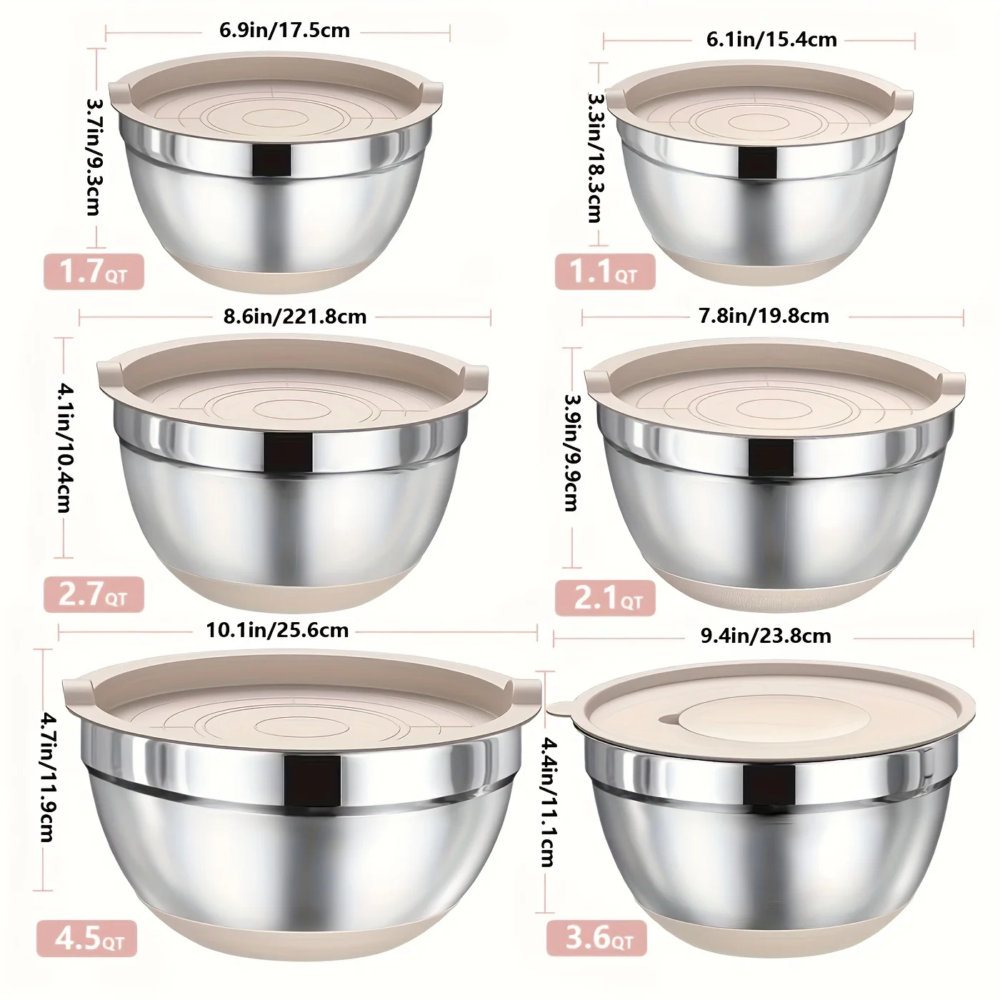 Set of Mixing Bowls Made of St - Kitchen Baking Cooking ulasan dan harga