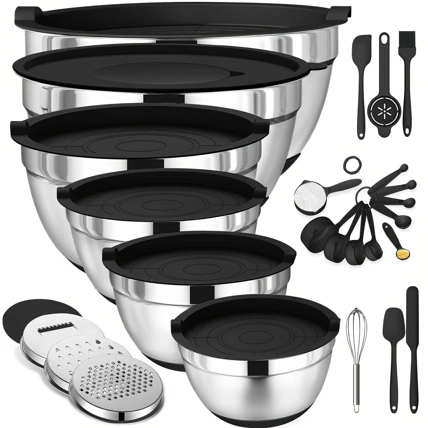 Set of Mixing Bowls Made of St - Kitchen Baking Cooking ulasan dan harga