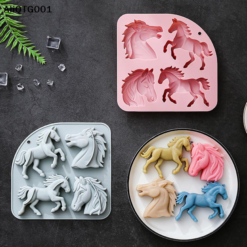 4-Cavity 3D Horse Silicone Mol - Kitchen Baking Cooking ulasan dan harga