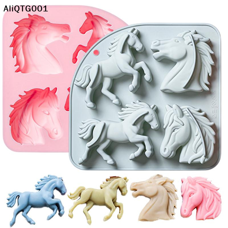 4-Cavity 3D Horse Silicone Mol - Kitchen Baking Cooking ulasan dan harga