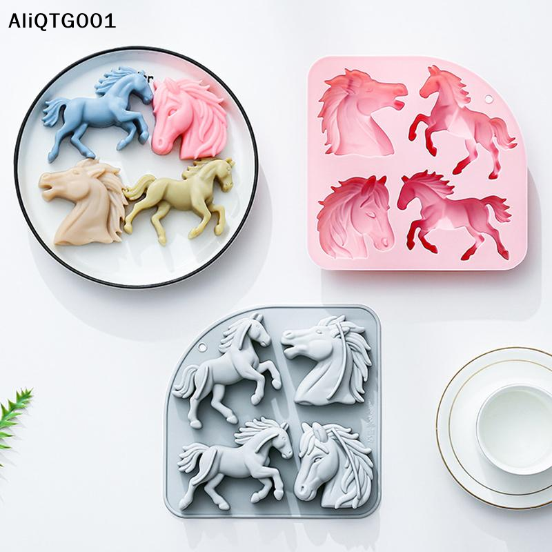 4-Cavity 3D Horse Silicone Mol - Kitchen Baking Cooking ulasan dan harga