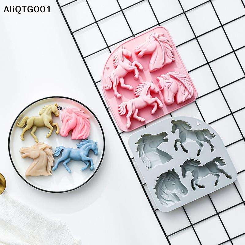 4-Cavity 3D Horse Silicone Mol - Kitchen Baking Cooking ulasan dan harga