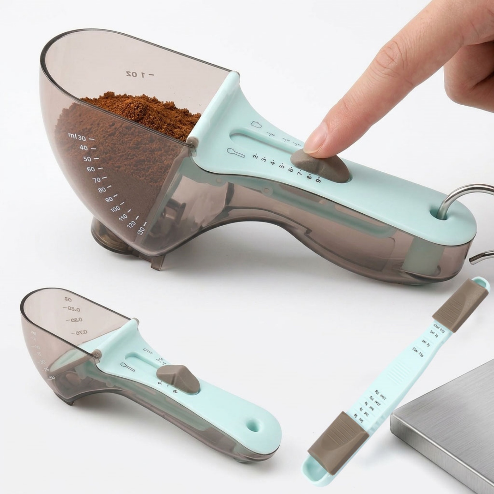 3Pcs Measuring Spoon Set Adjus - Kitchen Baking Scale ulasan dan harga
